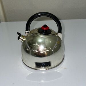 Super cute silver small tea pot kitchen timer